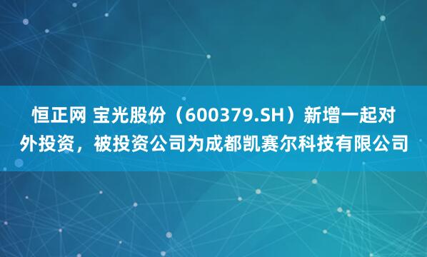 恒正网 宝光股份（600379.SH）新增一起对外投资，被投资公司为成都凯赛尔科技有限公司