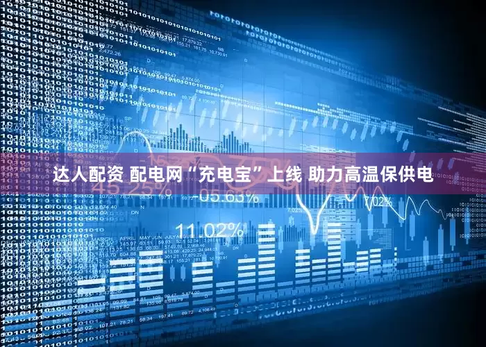 达人配资 配电网“充电宝”上线 助力高温保供电