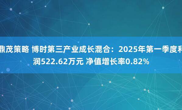 鼎茂策略 博时第三产业成长混合：2025年第一季度利润522.62万元 净值增长率0.82%